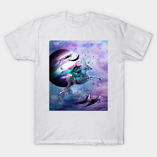 Epic Frog Riding Unicorn T-Shirt by Random Galaxy